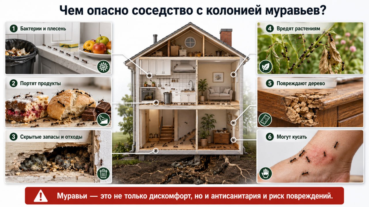 Чем опасно соседство с колонией муравьев